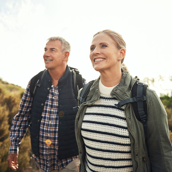 mature couple on a hike
